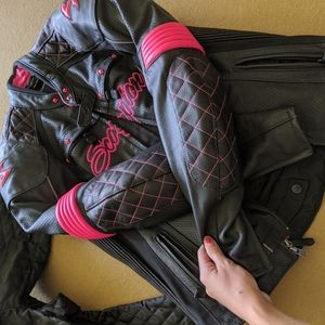 Women's Genuine Leather W/Armor Motorcycle Jacket